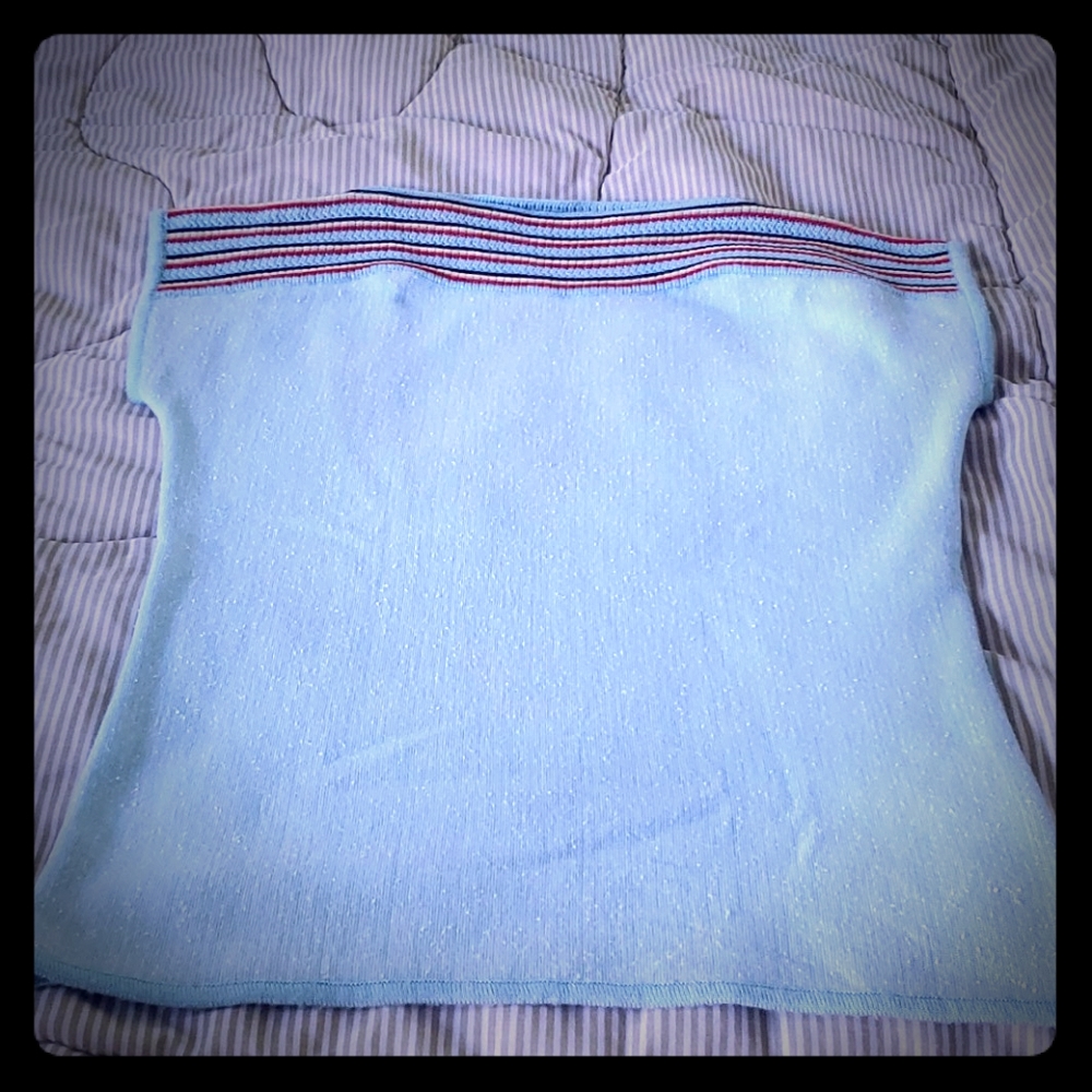 Top sleeves turquoise size S/M wool mix from Germa
